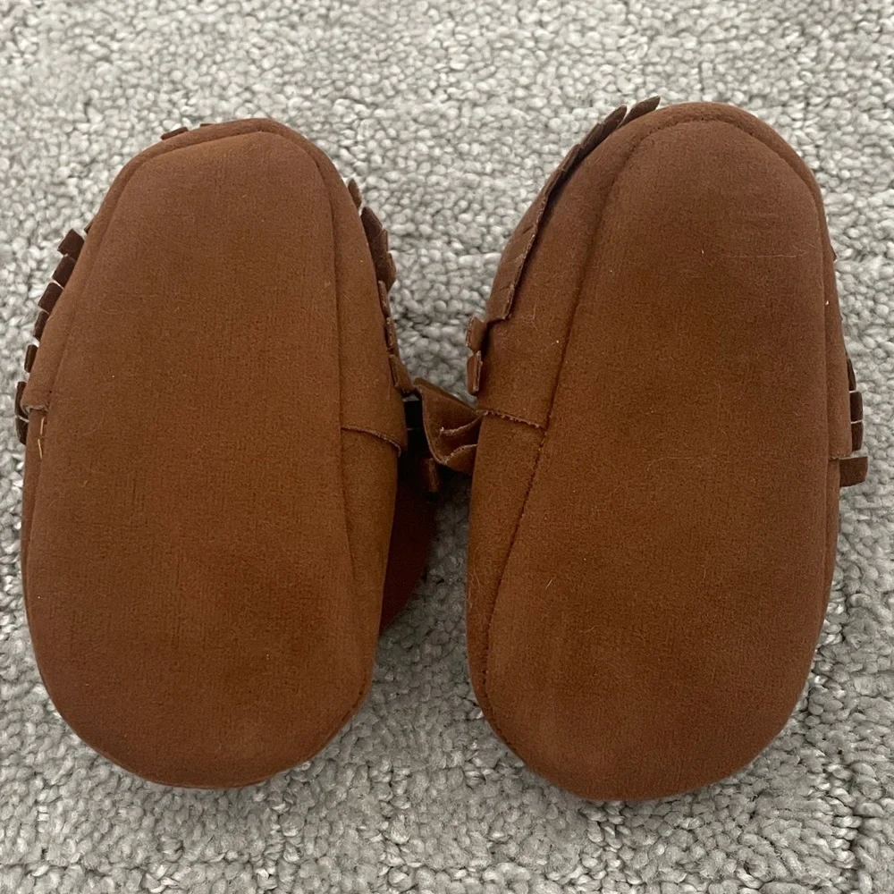 Brown Bow Kids Moccasins